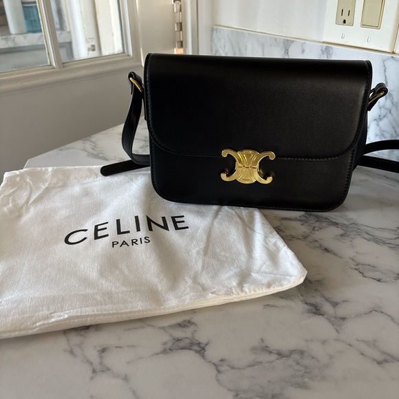 Celine Black Crossbody Bag with Gold Accents - Picture 1 of 7